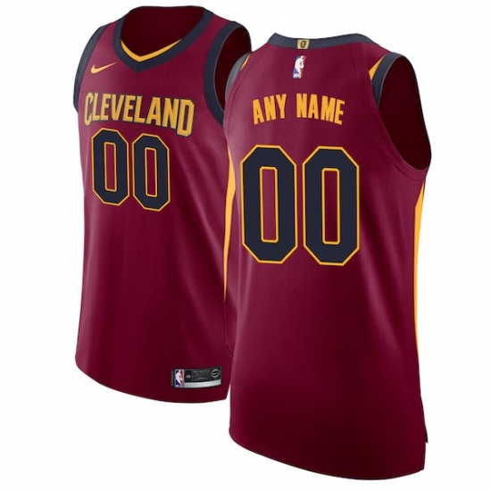 Men's Cleveland Cavaliers Nike Maroon Authentic Custom Jersey - Icon Edition - Ujersey