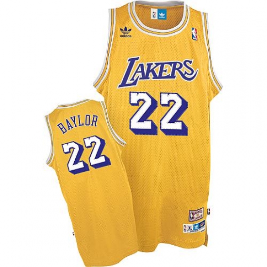 Men's Mitchell and Ness Los Angeles Lakers #22 Elgin Baylor Swingman Gold Throwback NBA Jersey - Ujersey