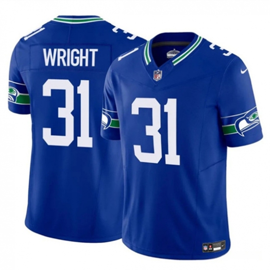 Men's Seattle Seahawks #31 Jacardia Wright Royal 2025 F.U.S.E Throwback Vapor Limited Football Stitched Jersey - Ujersey