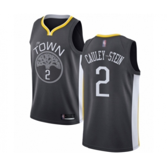 Men's Golden State Warriors #2 Willie Cauley-Stein Authentic Black Basketball Jersey - Statement Edition - Ujersey