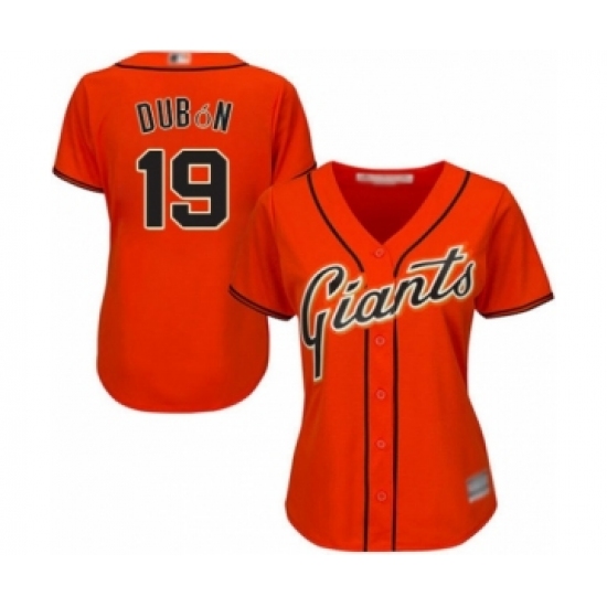 Women's San Francisco Giants #19 Mauricio Dubon Authentic Orange Alternate Cool Base Baseball Player Jersey - Ujersey