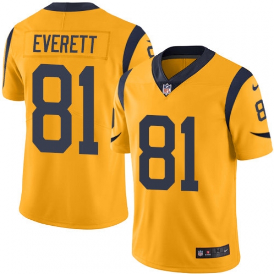 Youth Nike Los Angeles Rams #81 Gerald Everett Limited Gold Rush Vapor Untouchable NFL Jersey - Ujersey