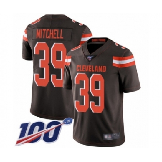 Men's Cleveland Browns #39 Terrance Mitchell Brown Team Color Vapor Untouchable Limited Player 100th Season Football Jersey - Ujersey