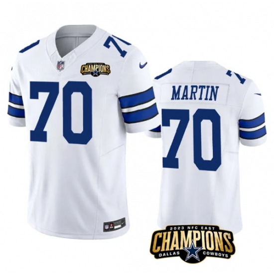 Men's Dallas Cowboys #70 Zack Martin White 2023 F.U.S.E. NFC East Champions Football Stitched Jersey