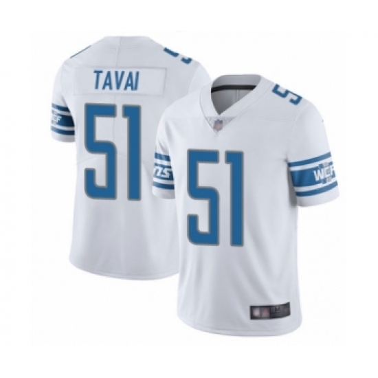 Men's Detroit Lions #51 Jahlani Tavai White Vapor Untouchable Limited Player Football Jersey - Ujersey