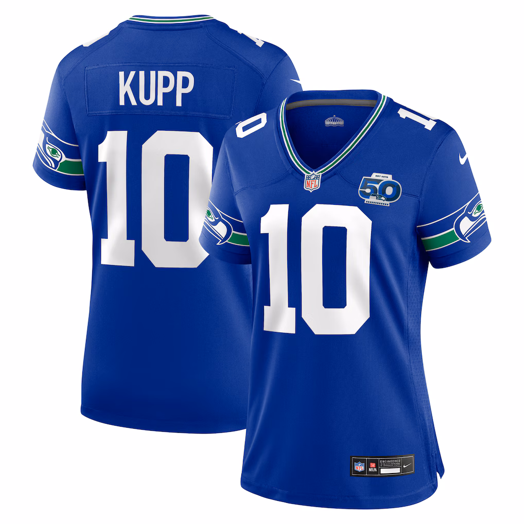 Women's Seattle Seahawks Cooper Kupp Nike Royal Alternate 50th Season Game Jersey