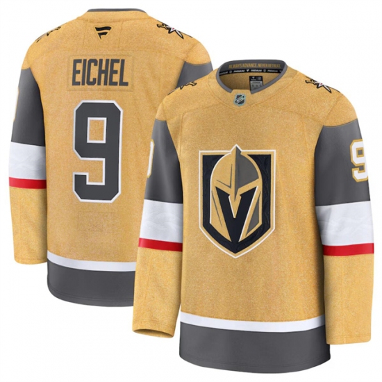 Men's Vegas Golden Knights #9 Jack Eichel Gold 2024-25 Home Stitched Hockey Jersey - Ujersey