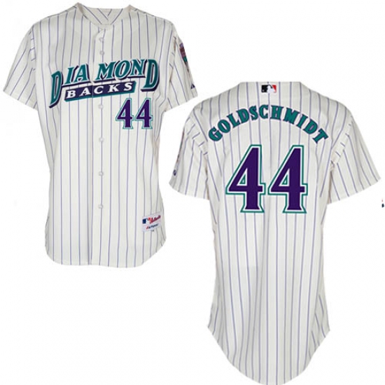 Men's Majestic Arizona Diamondbacks #44 Paul Goldschmidt Authentic White 1999 Turn Back The Clock MLB Jersey - Ujersey
