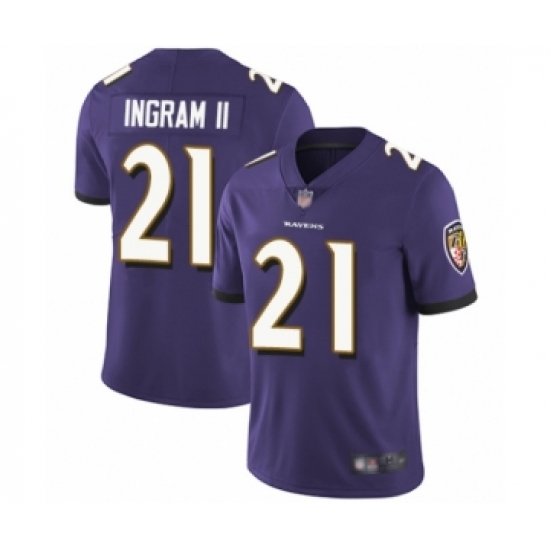 Men's Baltimore Ravens #21 Mark Ingram II Purple Team Color Vapor Untouchable Limited Player Football Jersey - Ujersey