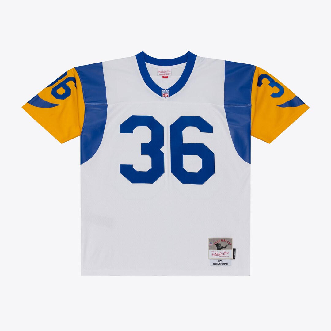 Men's Los Angeles Rams Jerome Bettis Mitchell & Ness White Retired Legacy Replica Player Jersey