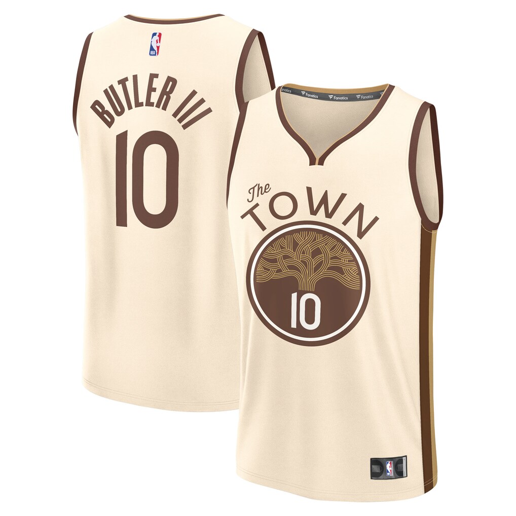 Youth Golden State Warriors Jimmy Butler III Fanatics Tan 2025/26 City Edition Fast Break Jersey