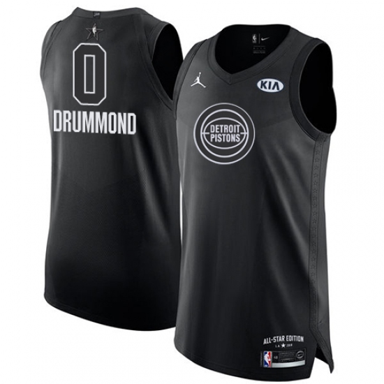 Men's Nike Detroit Pistons #0 Andre Drummond Authentic Black 2018 All-Star Game NBA Jersey - Ujersey