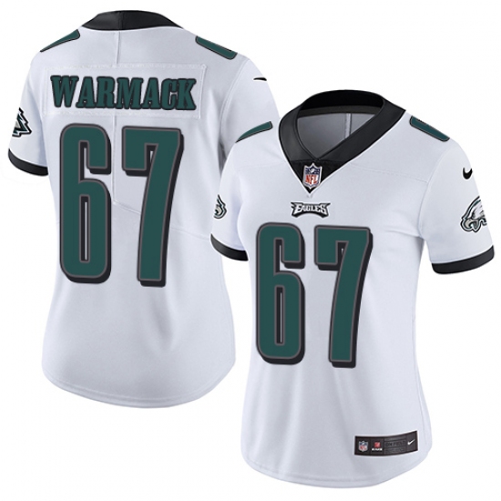 Women's Nike Philadelphia Eagles #67 Chance Warmack White Vapor Untouchable Limited Player NFL Jersey