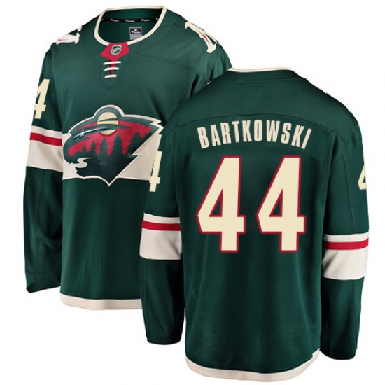 Men's Minnesota Wild #44 Matt Bartkowski Authentic Green Home Fanatics Branded Breakaway NHL Jersey - Ujersey