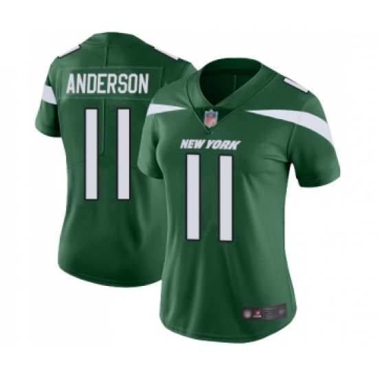 Women's New York Jets #11 Robby Anderson Green Team Color Vapor Untouchable Limited Player Football Jersey - Ujersey