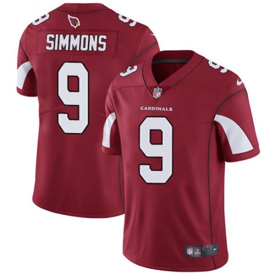 Youth Nike Arizona Cardinals #9 Isaiah Simmons Red Team Color Stitched NFL Vapor Untouchable Limited Jersey - Ujersey