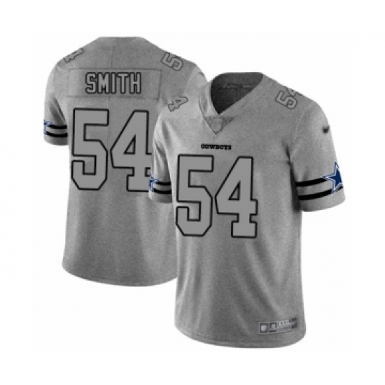 Men's Dallas Cowboys #54 Jaylon Smith Gray Team Logo Gridiron Limited Player Football Jersey - Ujersey