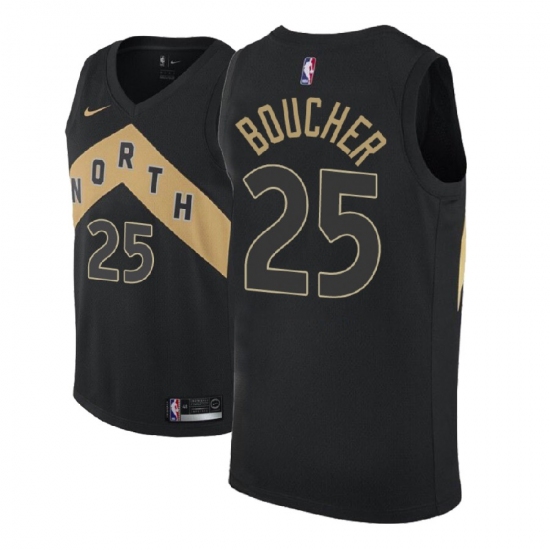Men NBA 2018-19 Toronto Raptors #25 Chris Boucher City Edition Black Jersey - Ujersey