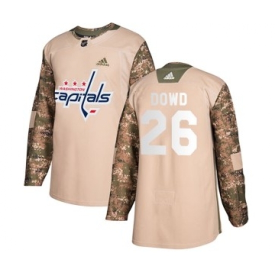 Men's Washington Capitals #26 Nic Dowd Adidas Authentic Veterans Day Practice Jersey - Camo - Ujersey