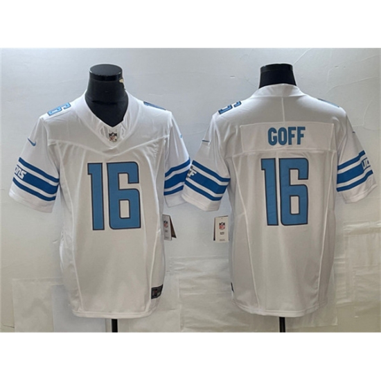 Men's Detroit Lions #16 Jared Goff White 2023 F.U.S.E. Vapor Untouchable Limited Stitched Jersey - Ujersey