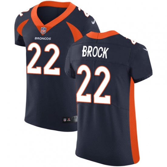 Men's Nike Denver Broncos #22 Tramaine Brock Navy Blue Alternate Vapor Untouchable Elite Player NFL Jersey - Ujersey