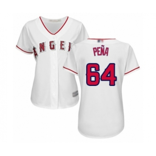Women's Los Angeles Angels of Anaheim #64 Felix Pena Authentic White Home Cool Base Baseball Player Jersey - Ujersey