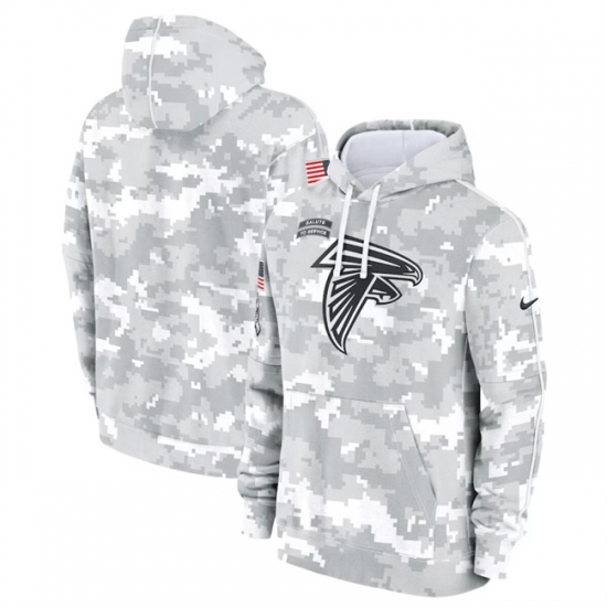 Men's Atlanta Falcons 2024 Arctic Camo Salute To Service Club Fleece Pullover Hoodie - Ujersey