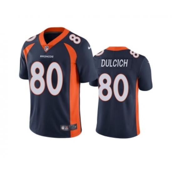 Men's Denver Broncos #80 Greg Dulcich Navy Vapor Untouchable Stitched Jersey - Ujersey