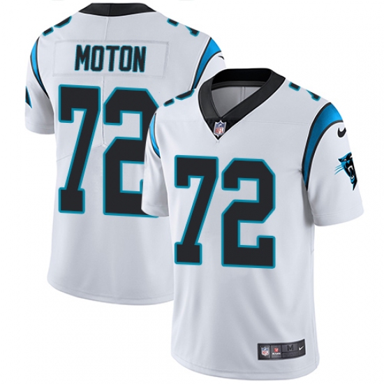 Youth Nike Carolina Panthers #72 Taylor Moton White Vapor Untouchable Limited Player NFL Jersey - Ujersey