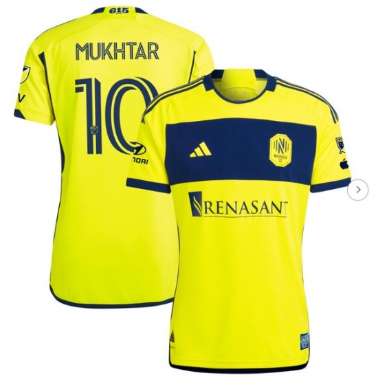 Mens Nashville SC Hany Mukhtar adidas Yellow 2024 The 615 Kit Authentic Player Jersey - Ujersey
