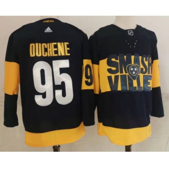 Men's Nashville Predators #95 Matt Duchene Black 2022 Stadium Series adidas Stitched NHL Jersey - Ujersey