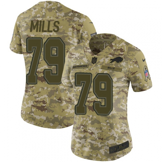 Women's Nike Buffalo Bills #79 Jordan Mills Limited Camo 2018 Salute to Service NFL Jersey - Ujersey