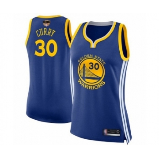 Women's Golden State Warriors #30 Stephen Curry Swingman Royal Blue 2019 Basketball Finals Bound Basketball Jersey - Icon Edition - Ujersey