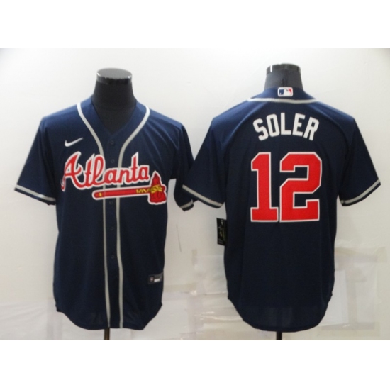 Men's Atlanta Braves #12 Jorge Soler Blue Nike MLB Jersey - Ujersey
