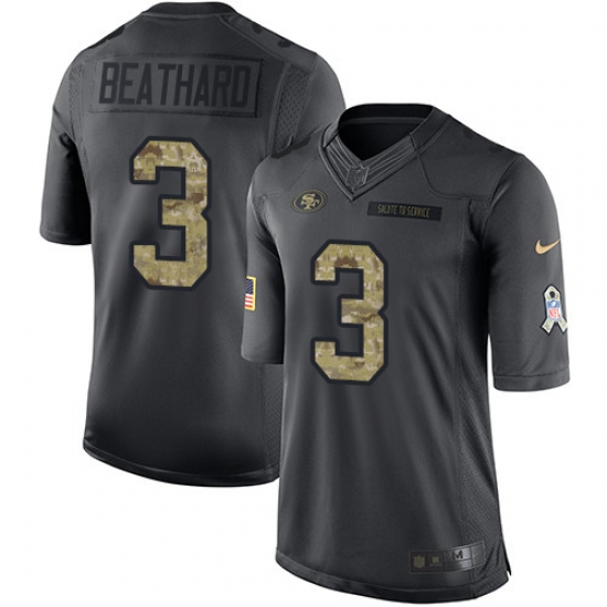 Men's Nike San Francisco 49ers #3 C. J. Beathard Limited Black 2016 Salute to Service NFL Jersey - Ujersey
