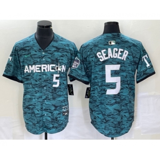 Men's Nike Texas Rangers #5 Corey Seager Teal 2023 All Star Stitched Baseball Jersey - Ujersey