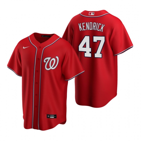 Men's Nike Washington Nationals #47 Howie Kendrick Red Alternate Stitched Baseball Jersey - Ujersey