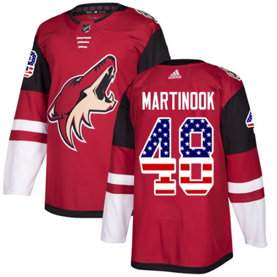 Youth Adidas Arizona Coyotes #48 Jordan Martinook Authentic Red USA Flag Fashion NHL Jersey - Ujersey