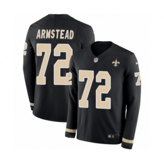 Youth Nike New Orleans Saints #72 Terron Armstead Limited Black Therma Long Sleeve NFL Jersey - Ujersey