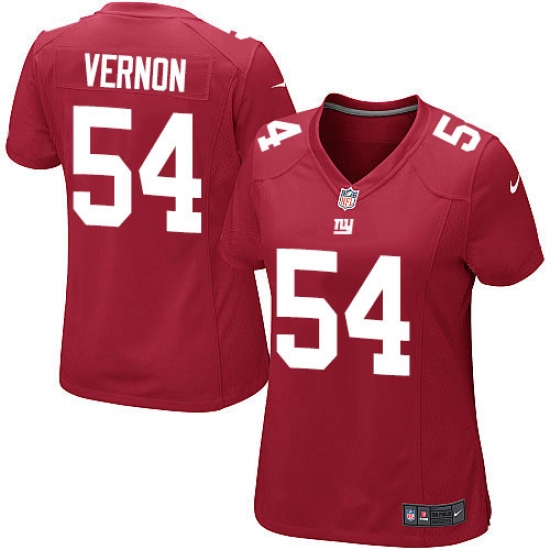 Women's Nike New York Giants #54 Olivier Vernon Game Red Alternate NFL Jersey - Ujersey