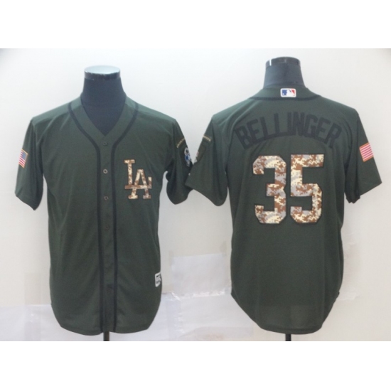 Men's Los Angeles Dodgers #35 Cody Bellinger Green Salute to Service Jersey - Ujersey