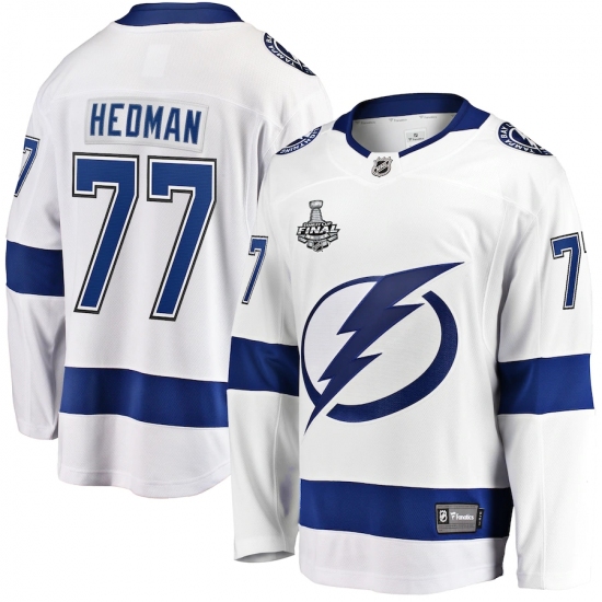 Men's Tampa Bay Lightning #77 Victor Hedman Fanatics Branded White 2020 Stanley Cup Final Bound Away Player Breakaway Jersey - Ujersey