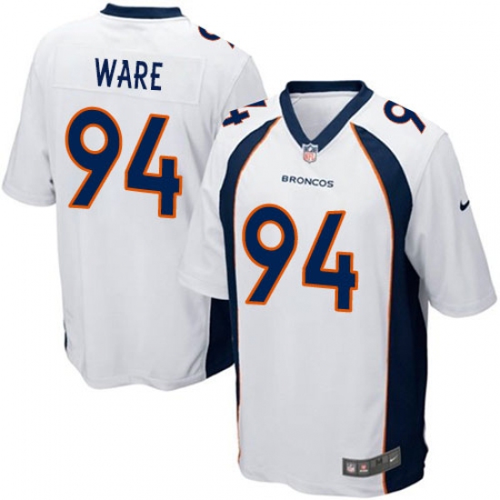 Men's Nike Denver Broncos #94 DeMarcus Ware Game White NFL Jersey - Ujersey