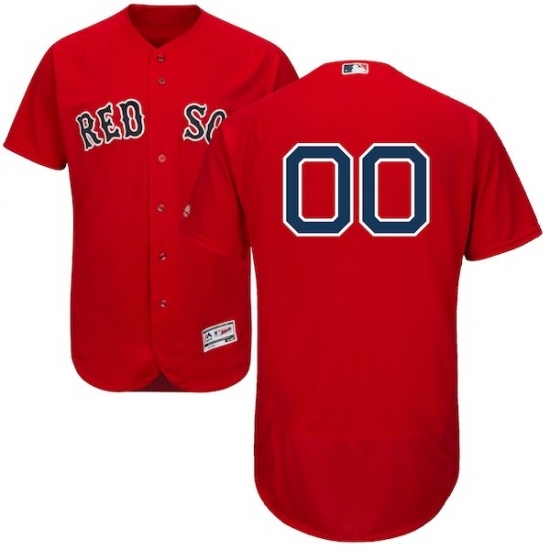 Men's Boston Red Sox Majestic Alternate Scarlet Flex Base Authentic Collection Custom Jersey - Ujersey