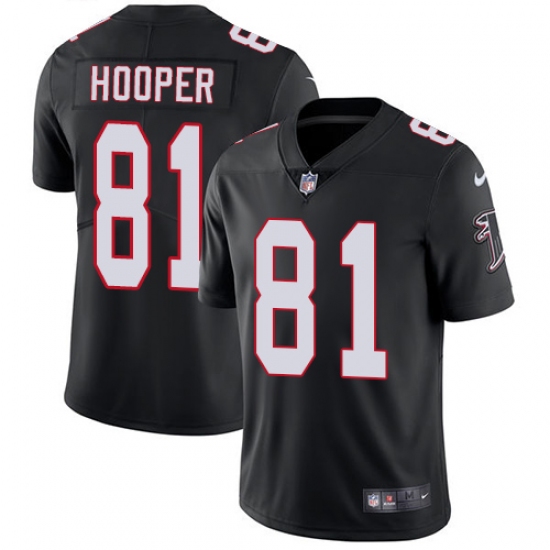 Men's Nike Atlanta Falcons #81 Austin Hooper Black Alternate Vapor Untouchable Limited Player NFL Jersey - Ujersey