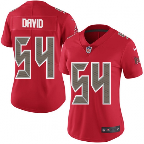 Women's Nike Tampa Bay Buccaneers #54 Lavonte David Limited Red Rush Vapor Untouchable NFL Jersey - Ujersey