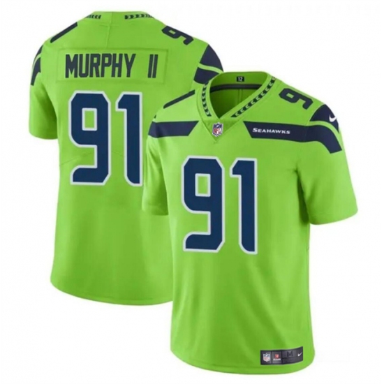 Men's Seattle Seahawks #91 Byron Murphy II Green 2024 Draft Vapor Limited Football Stitched Jersey - Ujersey