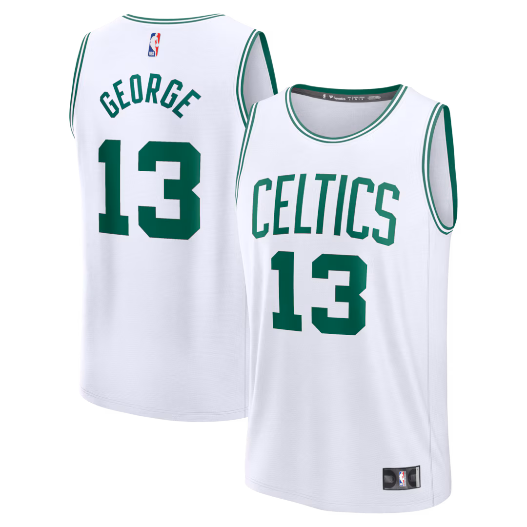 Men's Boston Celtics Paul George Fanatics White Fast Break Replica Jersey - Association Edition