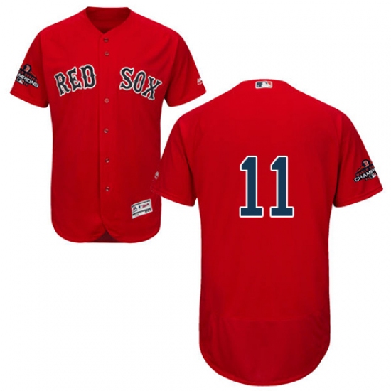Men's Majestic Boston Red Sox #11 Rafael Devers Red Alternate Flex Base Authentic Collection 2018 World Series Champions MLB Jersey - Ujersey