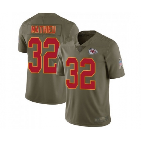 Youth Kansas City Chiefs #32 Tyrann Mathieu Limited Olive 2017 Salute to Service Football Jersey - Ujersey